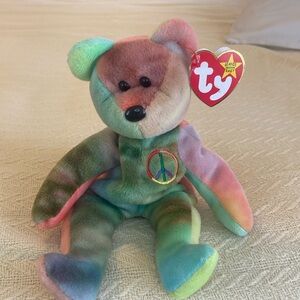 Vintage Collectible Ty Original Beanie Baby Peace bear